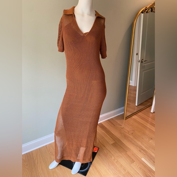 STAUD Oceane Crochet Maxi Dress. Size L - Picture 6 of 11